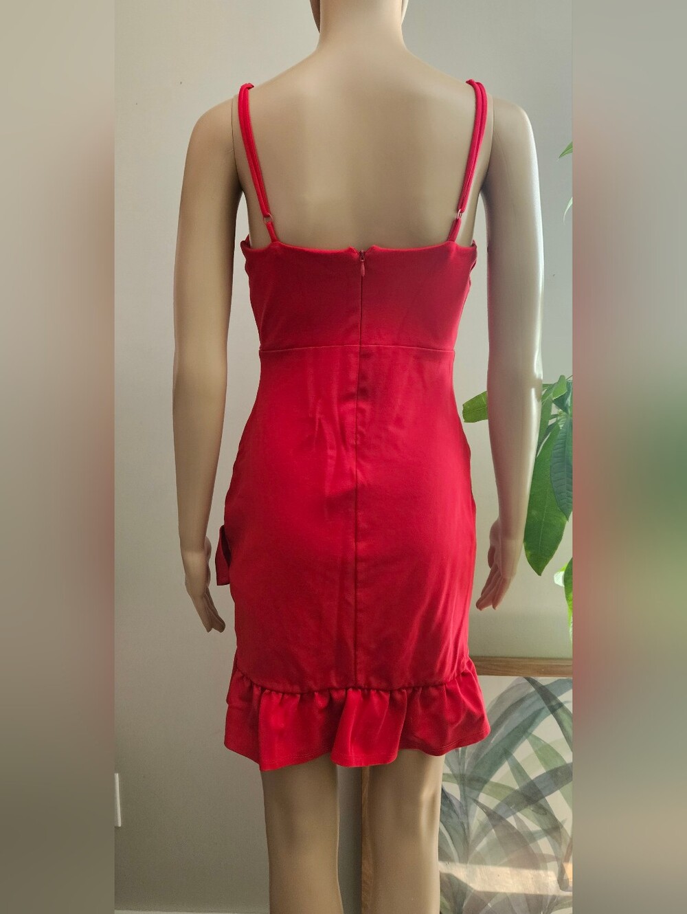 Lulu's Red Spaghetti-Strap Ruffle Mini Dress - Picture 5 of 11